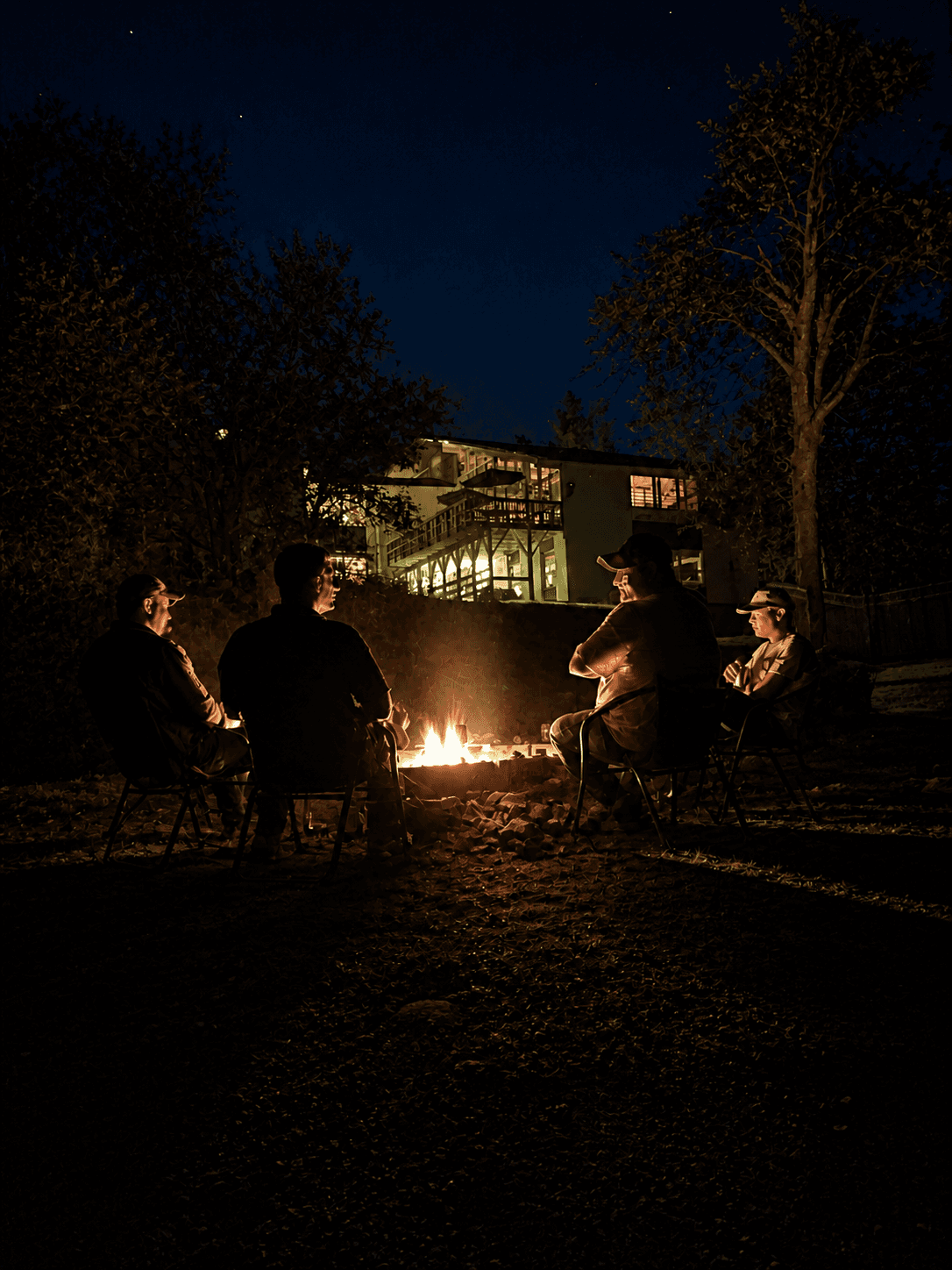 Mt. Snow, Vermont. 2023. Bonfire at the Hideaway.